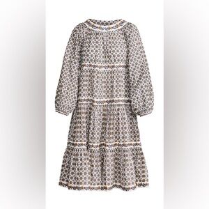 TORY BURCH Puffed-sleeve Dress In Ivory Batik Medallion XS